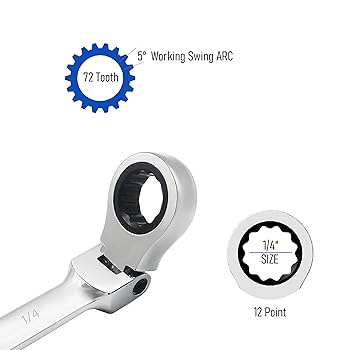 Amazon | FOCMKEAS 1/4インチ フレックスヘッドラチェット